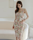 花柄 リボン 大人かわいい 清楚感 レディース 超人気 パーティードレス ロングドレス MY2156-MLS5409