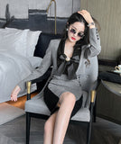 【コート＋ドレス2点セット】高品質 高級感 新作 ドレス コート 着痩せ 防寒 MY2-JY10005