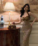 ロングドレス パーティードレス 宴会 パーティー セクシー ピカピカ MY2-MLS7263