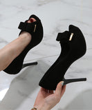 リボン パンプス ブラック 高見江 工場直販 履きやすい MY5-ZJ002