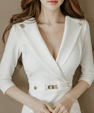 ひざ丈 ドレス ミニドレス 新作 通勤 結婚式 新作 淑やか MY2-ZED887243E