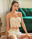 【2点セット】夏 ルームウェア パジャマ レース かわいい 涼しい MY8-GR321