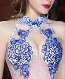 ナイトドレス 宴会 披露宴 セクシー 谷間魅せ 透かし彫り XH2-WYSS30163