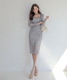 ひざ丈ドレス ロングドレス 新作 レース 高品質 ゴージャス MY2-ZED887602E49