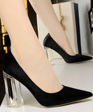 12色 異素材 透明 ヒール 美脚効果 履きやすい キャバ嬢 姉 MY5021