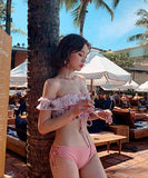 花柄 ビキニ プリーツ 可愛い 韓国スタイル 水着 ストラップ XH7-DP- A19278