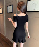 ワンショルダー 谷間魅せ 姉 クール 指名 キャバドレス ミニドレス MY2-MLS7031