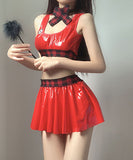 PU  3点セット  チアリーディング服    バー  ナイトクラブ  セクシードレス  LT2-GY2259