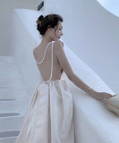 ゴージャス サンドレス バックレス 真珠 高級感 仙女風 XH2- QJ8789