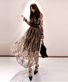 レース 長袖 ロングドレス ドレス ワンピース ゴージャス XY2-ZED880712E49