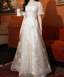 レース 高見え キラキラ 宴会 パーティー ロングドレス 婚活 結婚式 MY2121