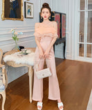 オールインワン ワイドパンツ 新作 フリル レース かわいい 夏 高級感 MY2-JY9225