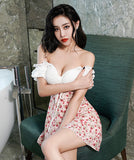 花柄 かわいい ミニドレス キャバドレス 指名 肌見せ 谷間魅せ 新作 MY2-XYD2021