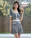 ミニドレス 2点セット ゴージャス かわいい 新作 千鳥格子 MY2-MLS7204