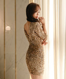 2色 ピカピカ セクシー 着痩せ 高級 キャバドレス ミニドレス MY2095-ZRD889176N171