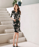 花柄 高見え 甘め えちえち 同伴 二次会 キャバドレス ミニドレス MY2150-MLS3548A