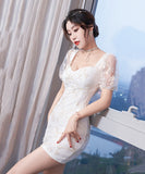 レース 清楚感 かわいい キラキラ 新作 着瘦せ ゴージャス キャバドレス ミニドレス MY2-XYD2161