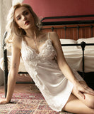 パジャマ ルームウェア 新作 レース 透け感 セクシー ホワイト MY8-HG1711