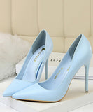 10cm/7.5cm 7色 無地 ゴージャス ハイヒール パンプス 新作 美脚効果 MY5-DS9511-17