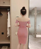 大人 かわいい ストライプ柄 激得 人気 谷間魅せ MY2071