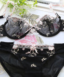 【３色・上下セット】レース 透け感 セクシー ブラ 下着 新作 かわいい MY9-XQ9126