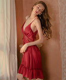 【4色】セクシー パジャマ 透かし彫り かわいい レース バックレス ルームウェア XH8-GR1290