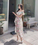 オフショルダー 花柄 レース ロングドレス パーティードレス 大人かわいい MY2-ZED887050E49