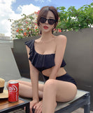 水着 モノキニ タンキニ 新作 フリル ワンショルダー MY7-AWY-6061