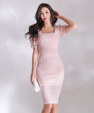 ひざ丈ドレス ミニドレス 新作 レース 高見 MY2-ZED882445BH506