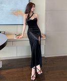 パーティードレス ロングドレス ベルベット 脚長 セクシー MY2-MLS5871