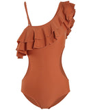 【２色】水着 フリル 可愛い 着瘦せ 透かし彫り 韓国スタイル XH7-DP- A38818