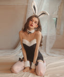 【4点セット2色】バニーガール ハロウィン コスプレ かわいい 新作 ミニドレス キャバドレス MY8-GR1833