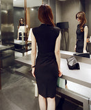 【２色】タイトドレス 通勤 ハイウエスト 着瘦せ 透かし彫り XH2-JY2426