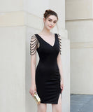 【指名必須】特別デザイン 高見え高品質自社生産ミニドレス二次会宴会  YN2051