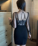 ミニドレス キャバドレス レース 新作 かわいい 透け感 MY2-YM8647