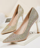 7色 ダイヤモンド スタイル ハイヒール パンプス キラキラ 脚長効果 高見え MY5-NS-9111-1