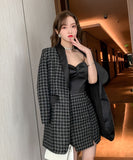 【コート＋ドレス2点セット】ラシャ 千鳥格子 かわいい 新作 ゴージャス キャバスーツ キャバドレス MY2-JY4451