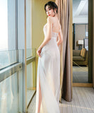 高級感 刺繡 レース セクシー 肌見え 指名 透けてデザインロングドレス キャバドレス MY2045