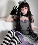 【4点セット】ハロウィン ミニドレス コスプレ 可愛い Joker 魔女 千鳥格子 XH2-XJ7091