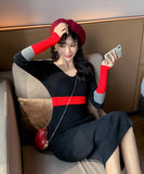 ドレス 女性 ニット 2色 レディース ロングドレス同伴 二次会 新作 XY2-ZRD887725E49