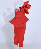 【独占販売】欧米 最新人気作 ロングドレス 宴会 フリル ワンショルダー セクシー XY2-PC-TB0020