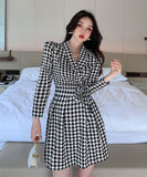 ミニドレス キャバドレス 体型 カバー 千鳥 新作 セクシー 着瘦せ MY2-FYQ-429A2069