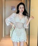 【3点セット】水着 ビキニ モノキニ タンキニ 新作 編み ゴージャス MY7-YSH20257