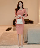 ワンピース ドレス 体カバー 大人かわいい 通勤 フリル ZED88780A