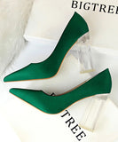 12色 異素材 透明 ヒール 美脚効果 履きやすい キャバ嬢 姉 MY5021