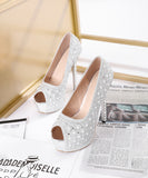 キャバ パンプス ハイヒール  ダイヤモンド付き YN5002