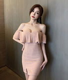 【3色】チューブトップ  キャバドレス ミニドレス 高見え   セクシー  着痩せ LT2-YM8700