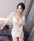 レース 清楚感 かわいい キラキラ 新作 着瘦せ ゴージャス キャバドレス ミニドレス MY2-XYD2161