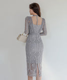 ひざ丈ドレス ロングドレス 新作 レース 高品質 ゴージャス MY2-ZED887602E49