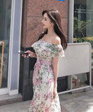 オフショルダー 花柄 レース ロングドレス パーティードレス 大人かわいい MY2-ZED887050E49